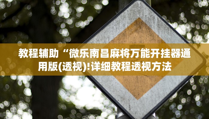 教程辅助“微乐南昌麻将万能开挂器通用版(透视)!详细教程透视方法
