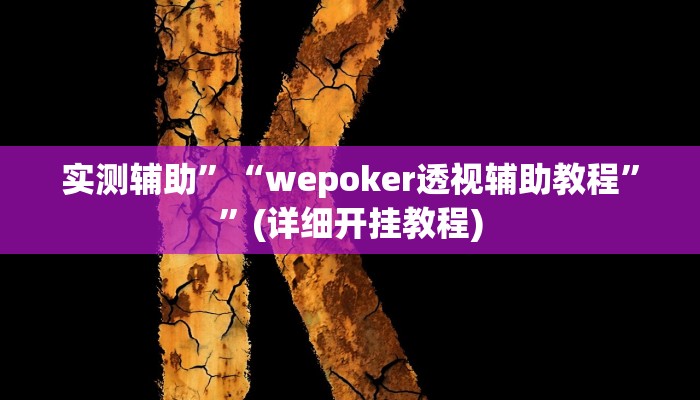 实测辅助”“wepoker透视辅助教程””(详细开挂教程)