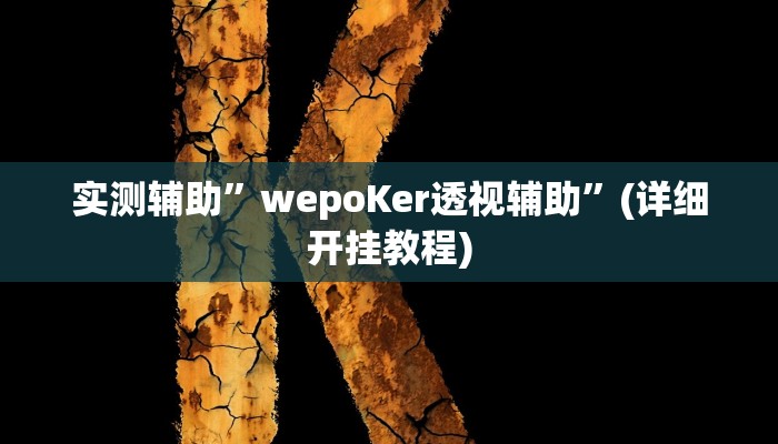 实测辅助”wepoKer透视辅助”(详细开挂教程)