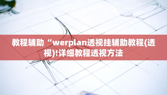 教程辅助“werplan透视挂辅助教程(透视)!详细教程透视方法