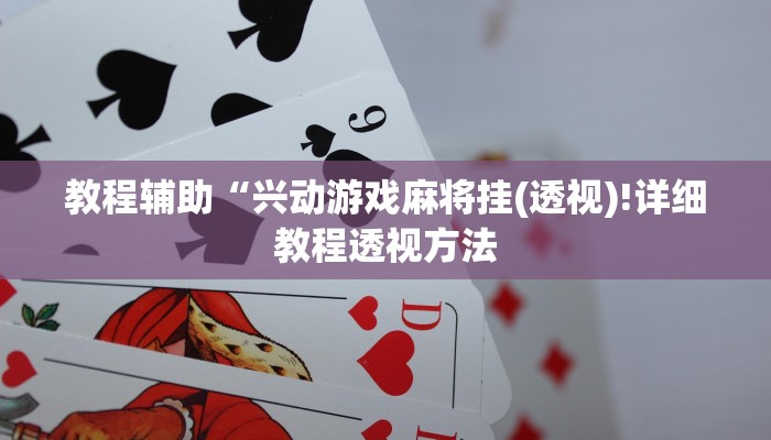 教程辅助“兴动游戏麻将挂(透视)!详细教程透视方法