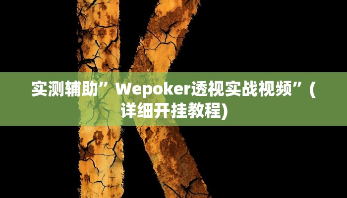 实测辅助”Wepoker透视实战视频”(详细开挂教程)