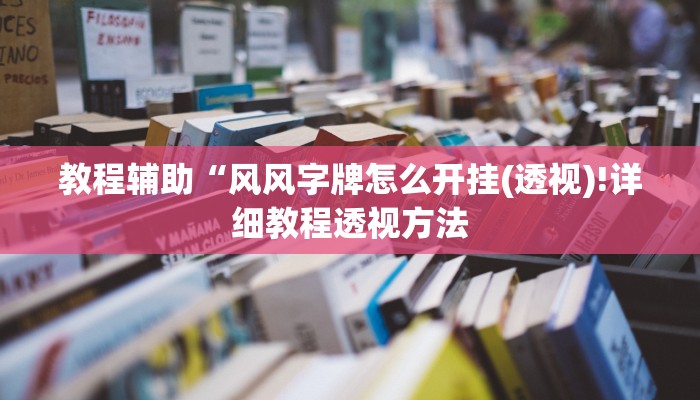 教程辅助“风风字牌怎么开挂(透视)!详细教程透视方法