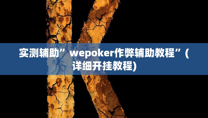 实测辅助”wepoker作弊辅助教程”(详细开挂教程)