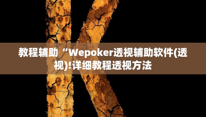 教程辅助“Wepoker透视辅助软件(透视)!详细教程透视方法
