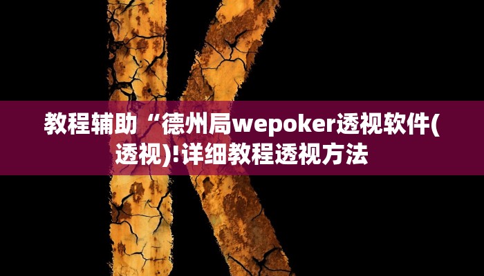 教程辅助“德州局wepoker透视软件(透视)!详细教程透视方法