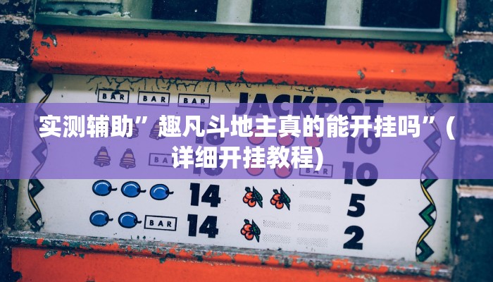 实测辅助”趣凡斗地主真的能开挂吗”(详细开挂教程)