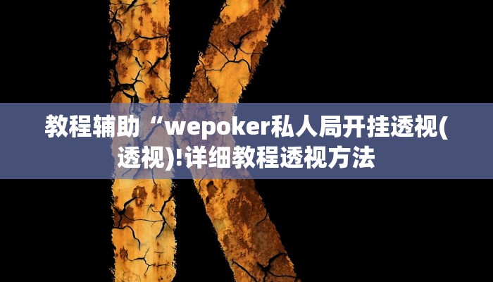 教程辅助“wepoker私人局开挂透视(透视)!详细教程透视方法
