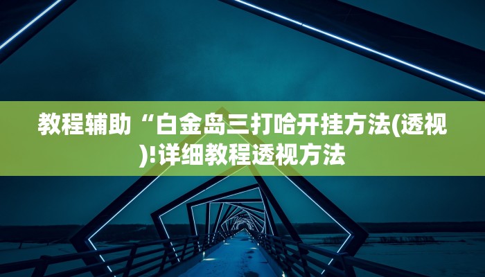 教程辅助“白金岛三打哈开挂方法(透视)!详细教程透视方法