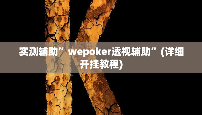 实测辅助”wepoker透视辅助”(详细开挂教程)