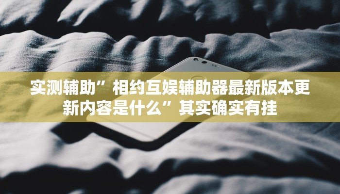 实测辅助”相约互娱辅助器最新版本更新内容是什么”其实确实有挂