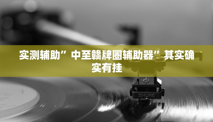 实测辅助”中至赣牌圈辅助器”其实确实有挂