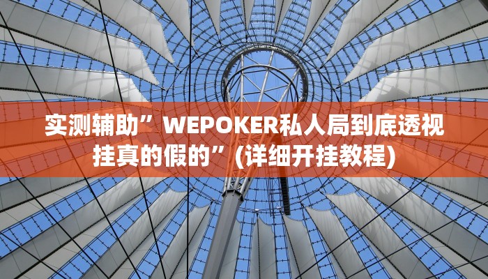 实测辅助”WEPOKER私人局到底透视挂真的假的”(详细开挂教程)