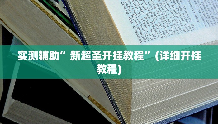 实测辅助”新超圣开挂教程”(详细开挂教程)