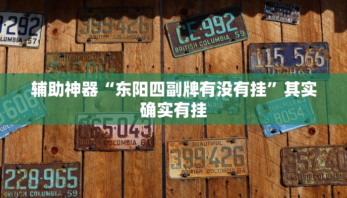 辅助神器“东阳四副牌有没有挂”其实确实有挂