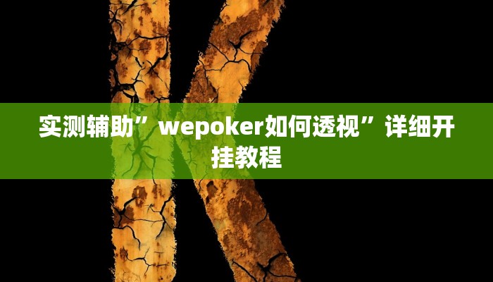 实测辅助”wepoker如何透视”详细开挂教程