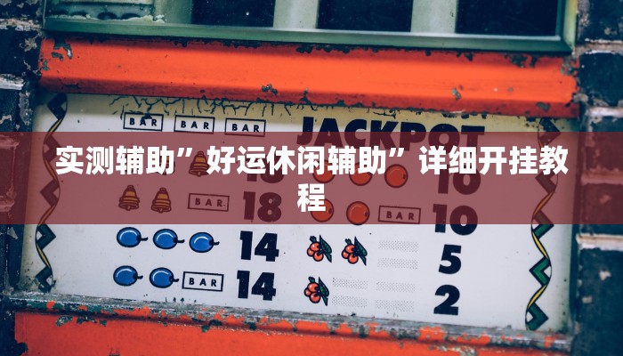 实测辅助”好运休闲辅助”详细开挂教程