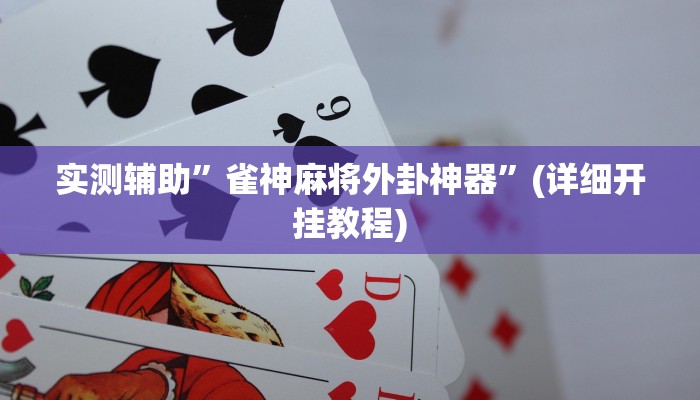 实测辅助”雀神麻将外卦神器”(详细开挂教程)