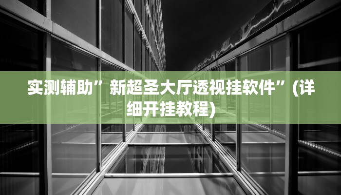 实测辅助”新超圣大厅透视挂软件”(详细开挂教程)