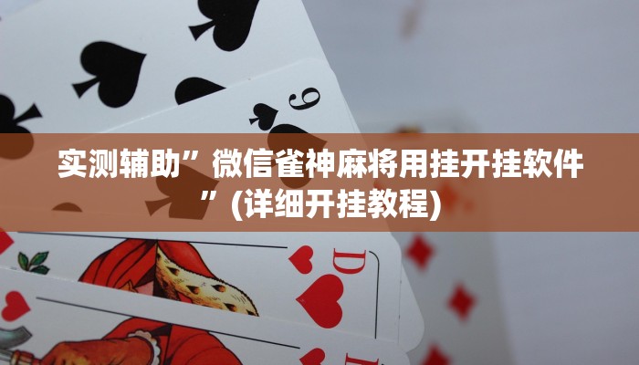 实测辅助”微信雀神麻将用挂开挂软件”(详细开挂教程)