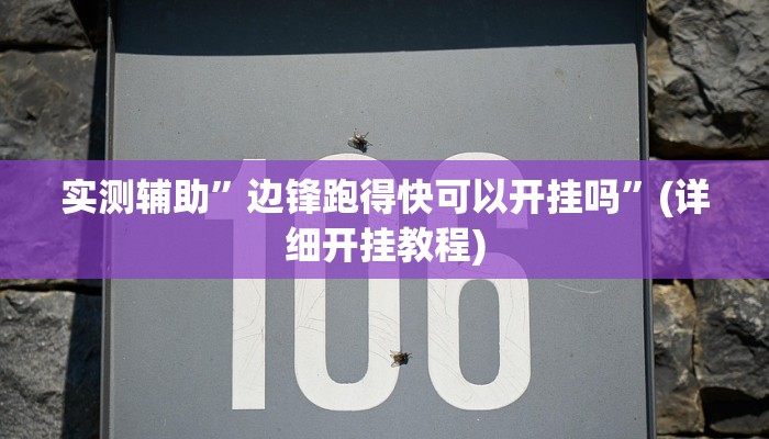 实测辅助”边锋跑得快可以开挂吗”(详细开挂教程)