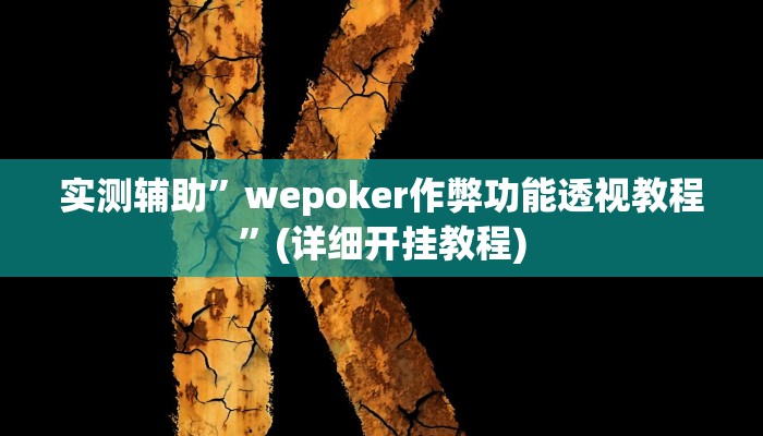 实测辅助”wepoker作弊功能透视教程”(详细开挂教程)