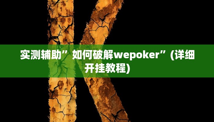 实测辅助”如何破解wepoker”(详细开挂教程)