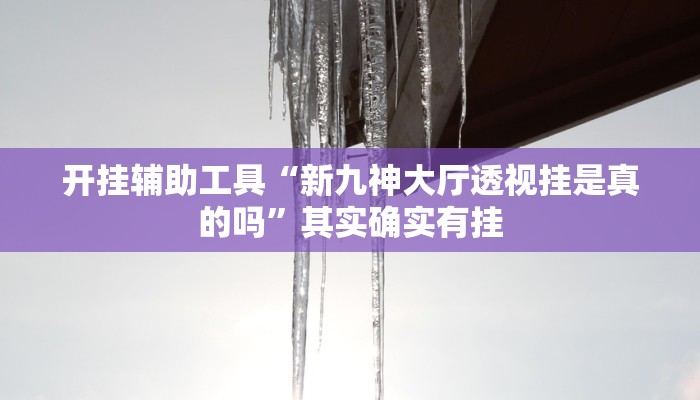 开挂辅助工具“新九神大厅透视挂是真的吗”其实确实有挂
