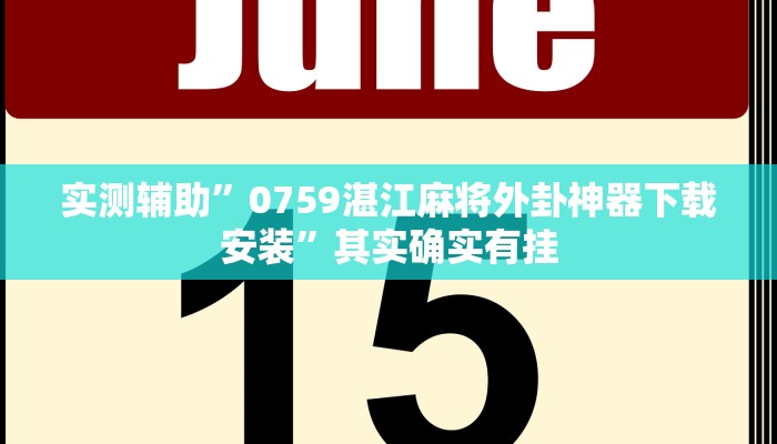 实测辅助”0759湛江麻将外卦神器下载安装”其实确实有挂