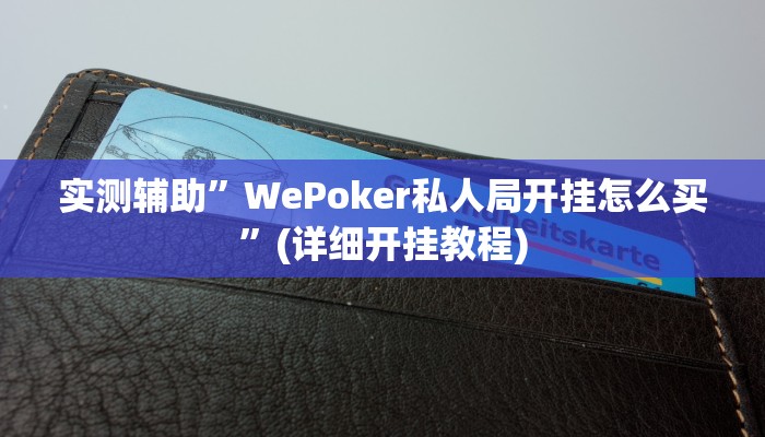 实测辅助”WePoker私人局开挂怎么买”(详细开挂教程)