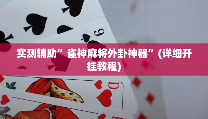 实测辅助”雀神麻将外卦神器”(详细开挂教程)