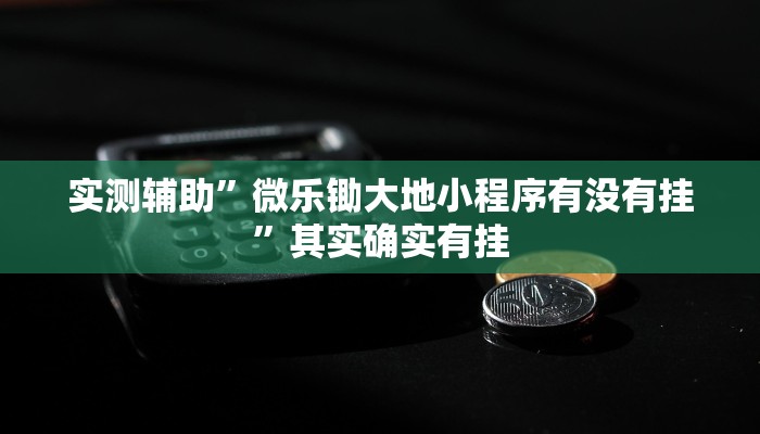 实测辅助”微乐锄大地小程序有没有挂”其实确实有挂