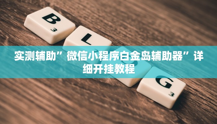 实测辅助”微信小程序白金岛辅助器”详细开挂教程
