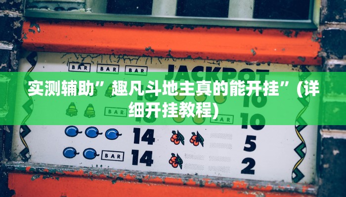 实测辅助”趣凡斗地主真的能开挂”(详细开挂教程)