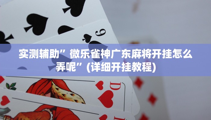 实测辅助”微乐雀神广东麻将开挂怎么弄呢”(详细开挂教程)