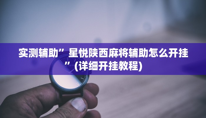 实测辅助”星悦陕西麻将辅助怎么开挂”(详细开挂教程)