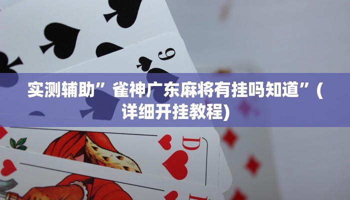 实测辅助”雀神广东麻将有挂吗知道”(详细开挂教程)