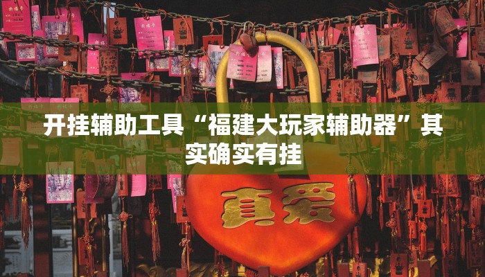 开挂辅助工具“福建大玩家辅助器”其实确实有挂