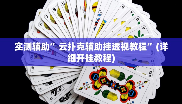 实测辅助”云扑克辅助挂透视教程”(详细开挂教程)