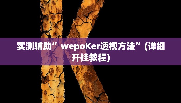 实测辅助”wepoKer透视方法”(详细开挂教程)