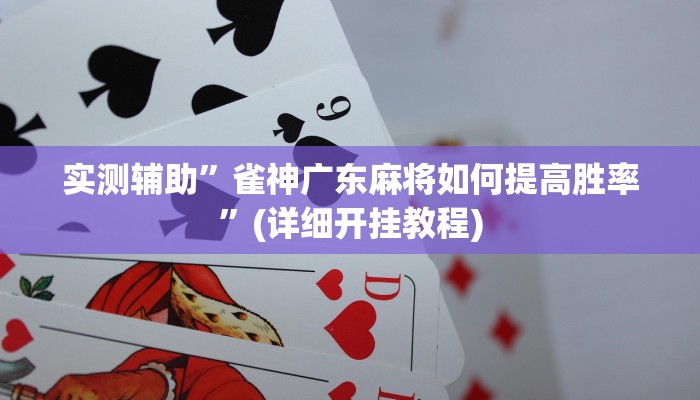 实测辅助”雀神广东麻将如何提高胜率”(详细开挂教程)