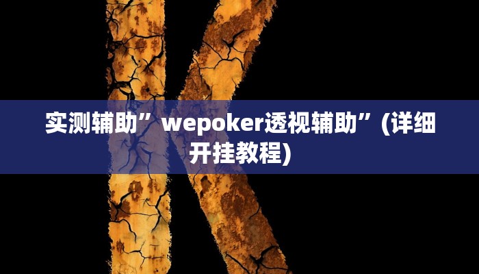 实测辅助”wepoker透视辅助”(详细开挂教程)