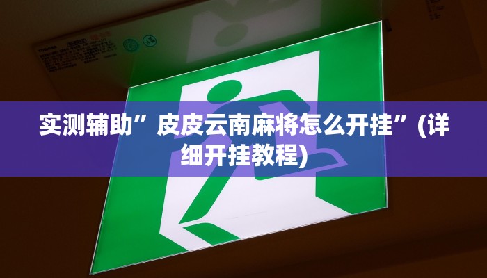 实测辅助”皮皮云南麻将怎么开挂”(详细开挂教程)