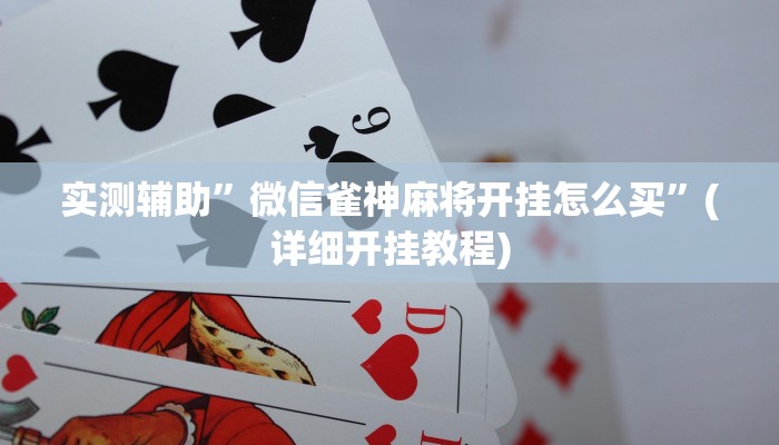 实测辅助”微信雀神麻将开挂怎么买”(详细开挂教程)