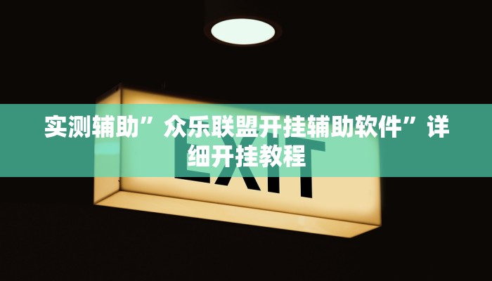实测辅助”众乐联盟开挂辅助软件”详细开挂教程
