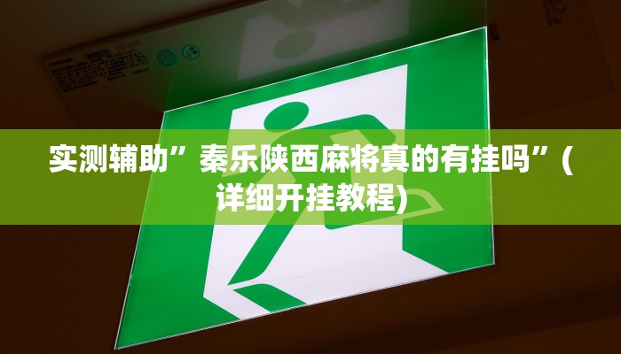 实测辅助”秦乐陕西麻将真的有挂吗”(详细开挂教程)
