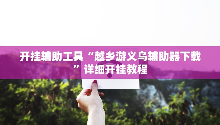 开挂辅助工具“越乡游义乌辅助器下载”详细开挂教程