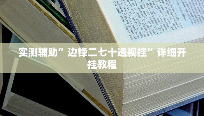 实测辅助”边锋二七十透视挂”详细开挂教程