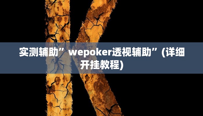 实测辅助”wepoker透视辅助”(详细开挂教程)