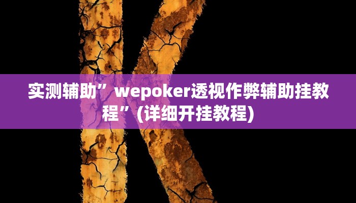 实测辅助”wepoker透视作弊辅助挂教程”(详细开挂教程)